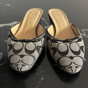 Coach Black and Cream Women's Mules